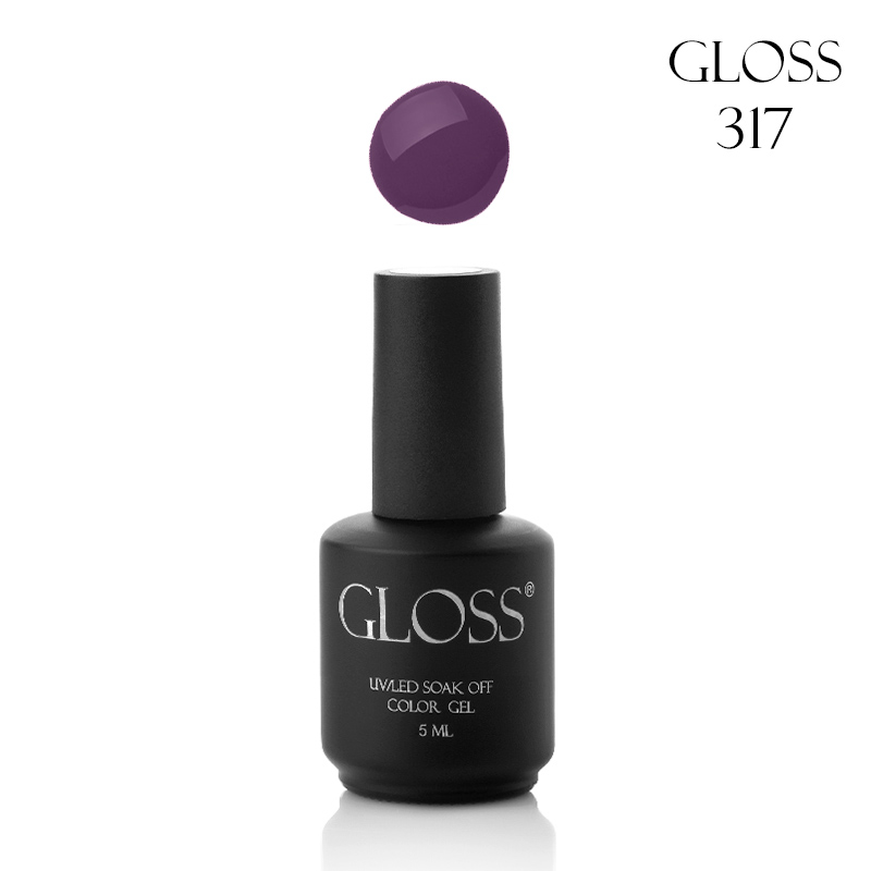 Гель-лак GLOSS 317 (приглушений фіолетовий), 5 мл